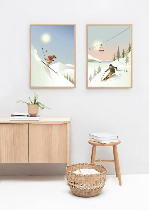Downhill skiing Poster