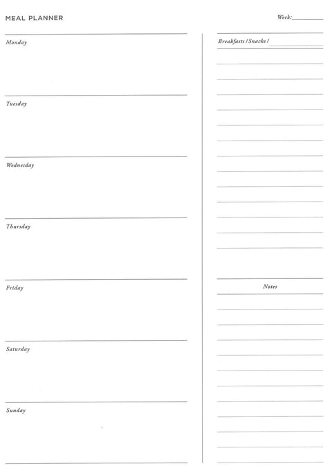 Meal planner A4