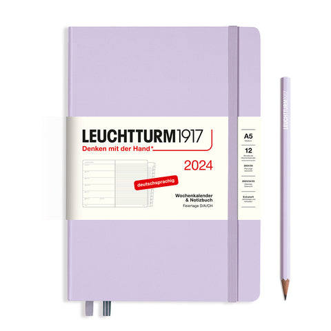 Weekly Planner & Notebook Medium (A5) 2024, with booklet